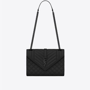 Envelope Medium Chain Bag in Mix Matelassé Grain De Poudre Embossed Leather